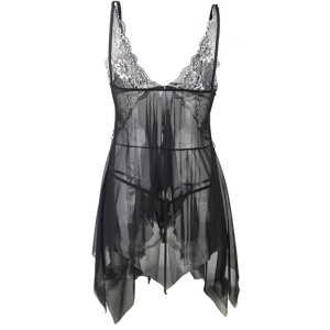 SUBBLIME - BABYDOLL TISSU TULLE POITRINE DENTELLE S-M