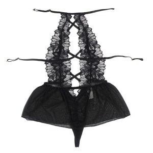 SUBBLIME - TEDDY HALTER NECK DOS NU DENTELLE NOIR S-M
