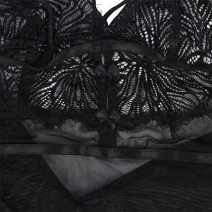 SUBBLIME - BABYDOLL BRETELLES EN DENTELLE RÉGLABLES NOIR S-M