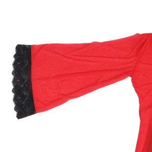 SUBBLIME - ROBE EN TISSU TRANSPARENT DÉTAIL DENTELLE ROUGE S-M