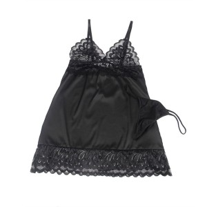 SUBBLIME - BABYDOLL AVEC POITRINE IMPRIMÉ FLEURI NOIR S-M