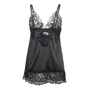 SUBBLIME - BABYDOLL AVEC POITRINE IMPRIMÉ FLEURI NOIR S-M