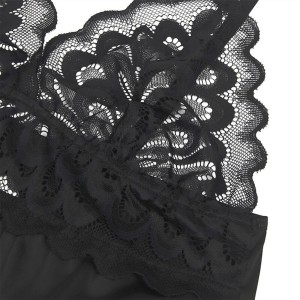 SUBBLIME - BABYDOLL AVEC POITRINE IMPRIMÉ FLEURI NOIR S-M