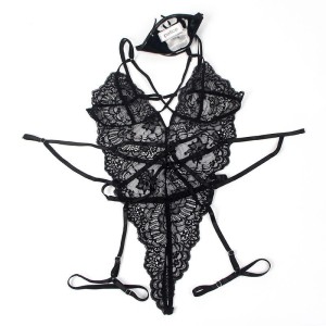 SUBBLIME - COSTUME DE POLICE CORPS EN DENTELLE NOIR S-M