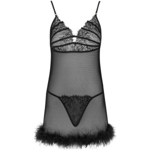LIVCO CORSETTI FASHION - ENSEMBLE ZERUNAM BABYDOLL STRING NOIR