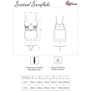 LIVCO CORSETTI FASHION - SENSUAL SNOWFLAKE LC 90603 CHEMISE DE NOËL STRING BANDEAU S-M