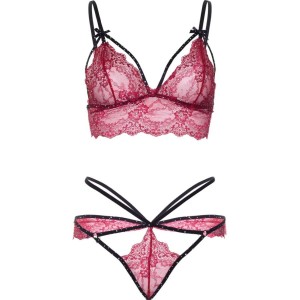 LEG AVENUE - 81623 ENSEMBLE SOUTIEN-GORGE STRING BORDEAUX TAILLE S