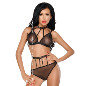 ME-SEDUCE - DOTTY ENSEMBLE DEUX PIÈCES NOIR S-M