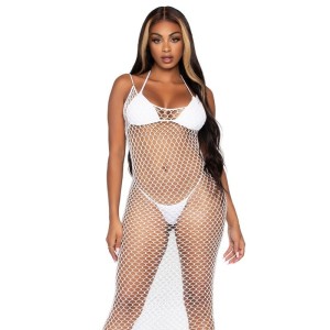 LEG AVENUE - ROBE MAXI EN FILET TORSADÉ TAILLE UNIQUE