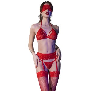 CHILIROSE - CR 4467 ENSEMBLE QUATRE PIÈCES ROUGE S-M