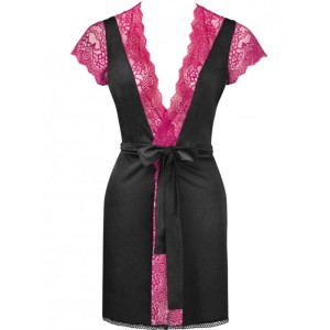 LIVCO CORSETTI FASHION - ROBE DE CHAMBRE CULOTTE KUMIKO LC 90428 NOIR S-M