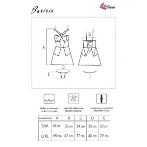 LIVCO CORSETTI FASHION - BARIRIN LC 90633 CHEMISE CULOTTE NOIR L-XL