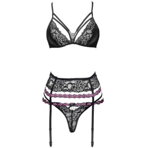 LIVCO CORSETTI FASHION - SNEHANA LC 90443 SOUTIEN-GORGE JARRETIÈRE CULOTTE NOIR