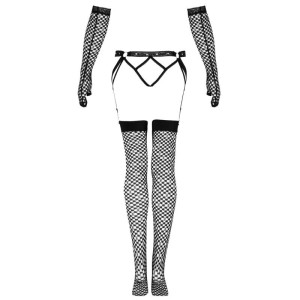 LIVCO CORSETTI FASHION - ENSEMBLE NEMALIA JARRETIÈRE BAS GANTS NOIR
