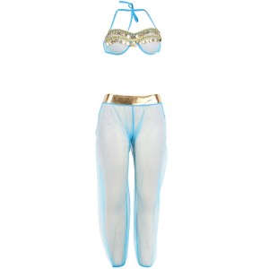 SUBBLIME - ENSEMBLE LINGERIE BLEU STYLE INDIEN S-M