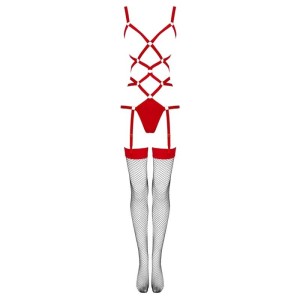 LIVCO CORSETTI FASHION - THIARA LC 20213 ENSEMBLE CORPS BAS ROUGE S-M