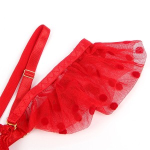 SUBBLIME - 957506 ENSEMBLE SOUTIEN-GORGE ET JARRETELLE EN DENTELLE ROUGE S-M