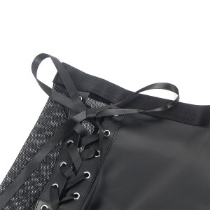 SUBBLIME - 957582 ENSEMBLE SOUTIEN-GORGE ET JUPE EN CUIR NOIR S-M