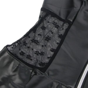 SUBBLIME - 957704 ROBE EN CUIR À FERMETURE ÉCLAIR EN DENTELLE NOIRE S-M