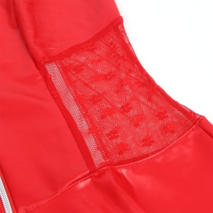 SUBBLIME - 957728 ROBE EN CUIR À FERMETURE ÉCLAIR EN DENTELLE ROUGE S-M