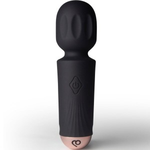 ROCKS-OFF - MINI BAGUETTE RECHARGEABLE 16 FONCTIONS TULIPE NOIRE