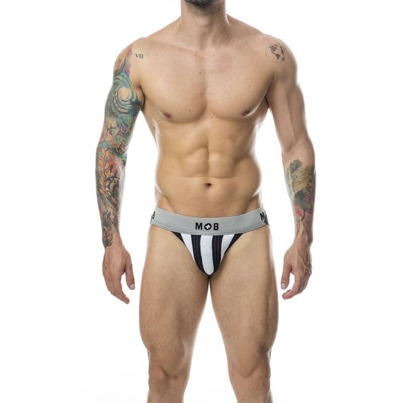 MOB - JOCK BLANC À RAYURES CLASSIQUES TAILLE L