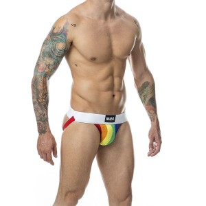 MOB - JOCK CLASSIQUE À RAYURES ARC-EN-CIEL TAILLE L