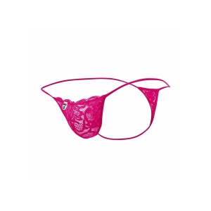 MOB - STRING EN DENTELLE ROSE TAILLE L-XL
