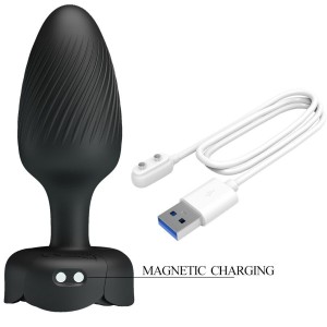 PRETTY LOVE - OSBORN PLUG ANAL AVEC LUMIÈRE LED NOIR 9,8 CM
