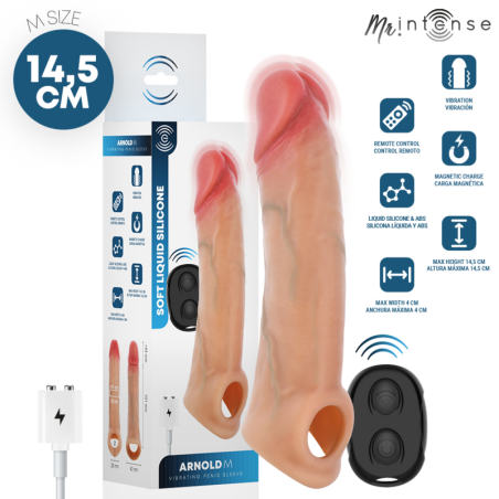 MR INTENSE - ARNOLD M VIBRATEUR MANCHON PÉNIS EN SILICONE AVEC TÉLÉCOMMANDE 14,5 CM -Ø- 4 CM