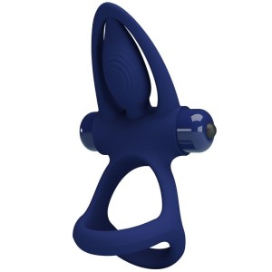 PRETTY LOVE - MAT DOUBLE ANNEAU AVEC VIBRATION and STIMULATEUR BLEU
