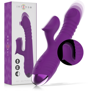 INTENSE - VIBRATEUR RECHARGEABLE MULTIFONCTION IGGY UP and DOWN AVEC STIMULATEUR CLITORAL VIOLET