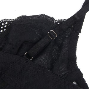 SUBBLIME - 955625 BODY EN DENTELLE AVEC FERMETURE EN BAS NOIR L-XL
