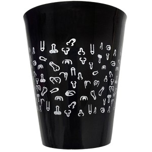 DIABLO PICANTE - BLACK CUP 500 ML AVEC PÉNIS BLANCS