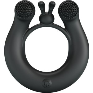 PRETTY LOVE - ANNEAU VIBRANT DAHLIA STIMULATEUR DE CLITORIS 12 VIBRATIONS NOIR