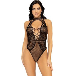 LEG AVENUE - BODY GILET EN RÉSILLE ET DENTELLE TAILLE UNIQUE