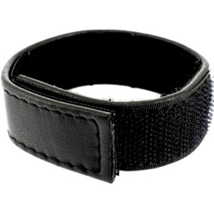 LEATHER BODY - SANGLE EN CUIR RÉGLABLE AVEC VELCRO POUR PÉNIS NOIR