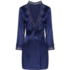 LIVCO CORSETTI FASHION - JACQUELINE LC 90249 ROBE DE CHAMBRE CHEMISE CULOTTE BLEU MARINE S-M