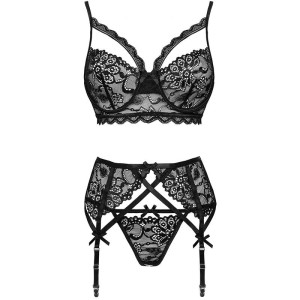 LIVCO CORSETTI FASHION - MORIDAM LC 90552 SOUTIEN-GORGE JARRETIÈRE CULOTTE NÉGRO