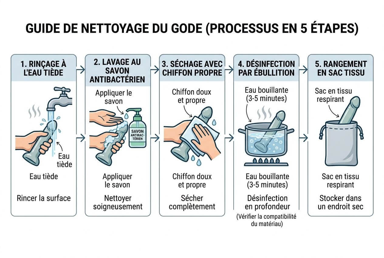 Processus nettoyage gode
